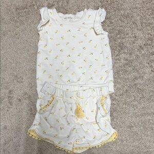White and Yellow Floral Toddler Outfit